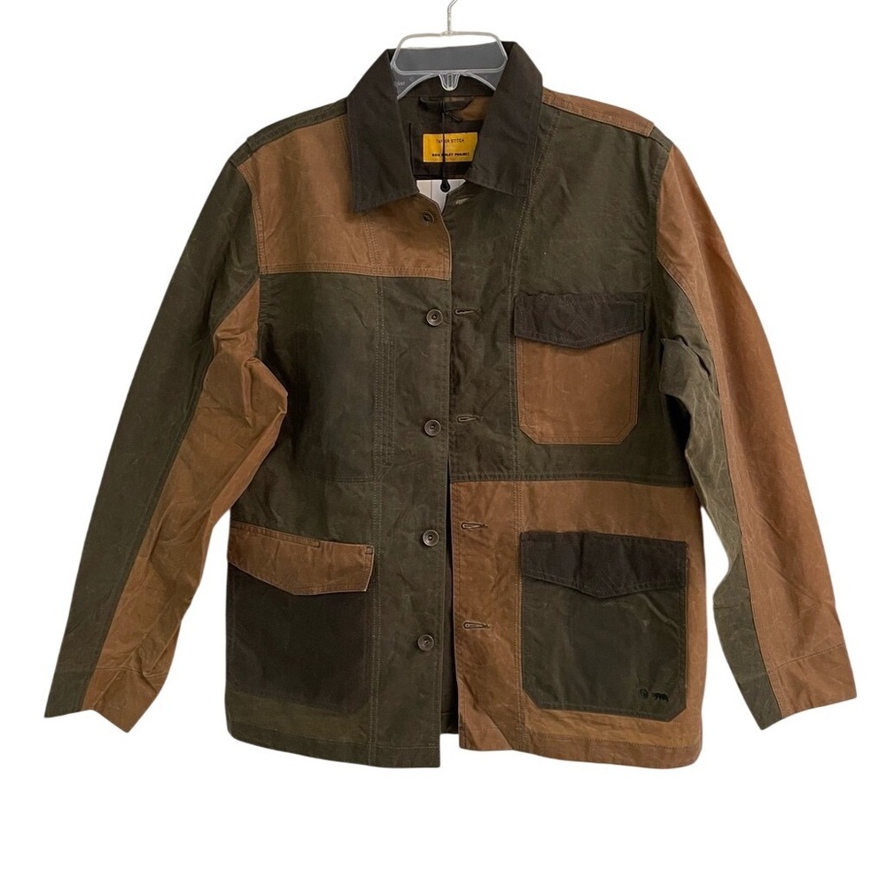 Taylor Stitch The Task Jacket waxed khaki  patchwork chore jacket Men's S *READ*